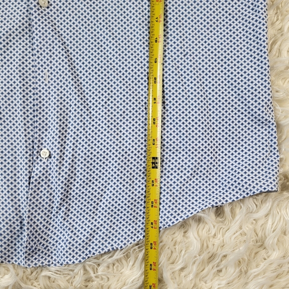 Sartoria Condotti Napoli Stylish Blue Patterned Men's Shirt Size XL - Picture 12 of 16